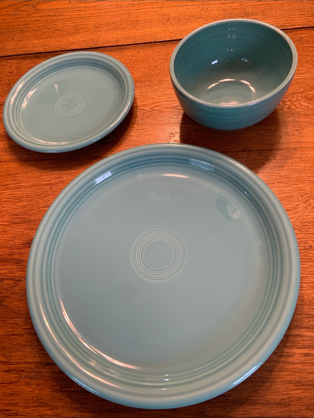Fiesta Turquoise Three-Piece Dinnerware Set Lead Free